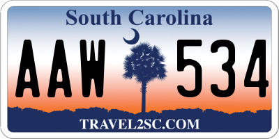 SC license plate AAW534