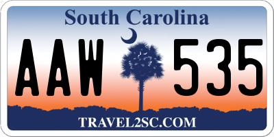 SC license plate AAW535