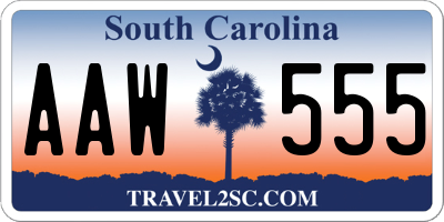 SC license plate AAW555