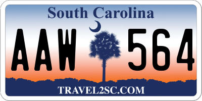 SC license plate AAW564