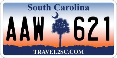 SC license plate AAW621