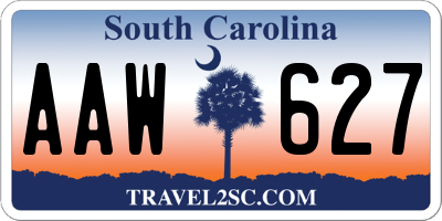 SC license plate AAW627