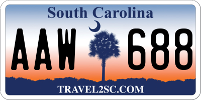 SC license plate AAW688
