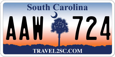 SC license plate AAW724