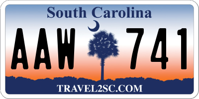 SC license plate AAW741