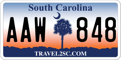 SC license plate AAW848