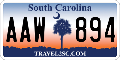 SC license plate AAW894