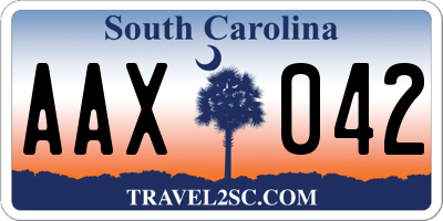 SC license plate AAX042