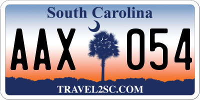 SC license plate AAX054