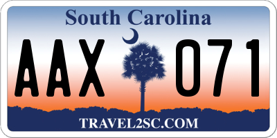SC license plate AAX071