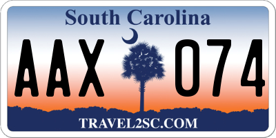 SC license plate AAX074