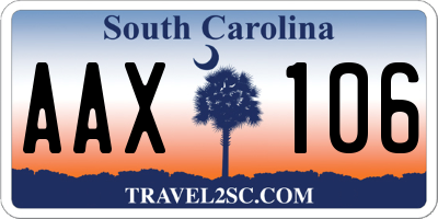 SC license plate AAX106