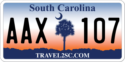 SC license plate AAX107