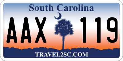 SC license plate AAX119