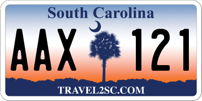 SC license plate AAX121