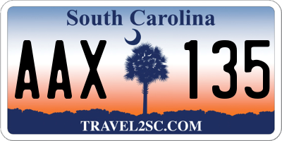 SC license plate AAX135