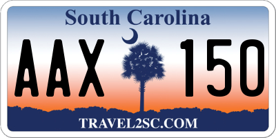 SC license plate AAX150