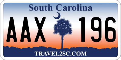 SC license plate AAX196