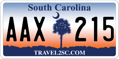 SC license plate AAX215