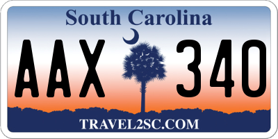 SC license plate AAX340
