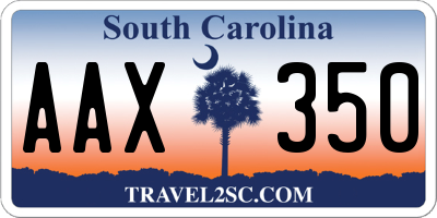 SC license plate AAX350