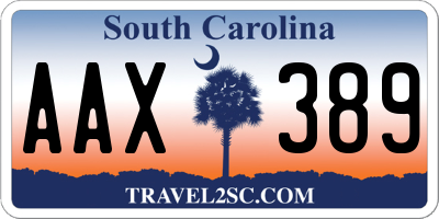 SC license plate AAX389