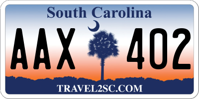 SC license plate AAX402