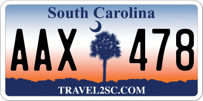 SC license plate AAX478