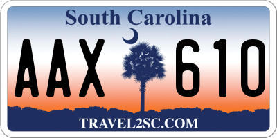 SC license plate AAX610