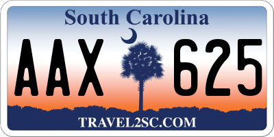 SC license plate AAX625