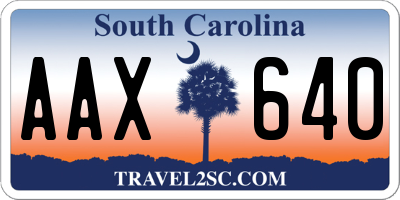 SC license plate AAX640