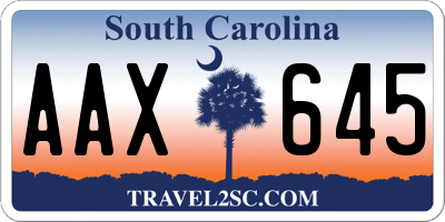 SC license plate AAX645