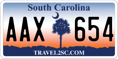 SC license plate AAX654