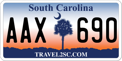SC license plate AAX690