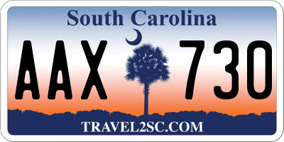 SC license plate AAX730
