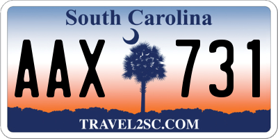 SC license plate AAX731