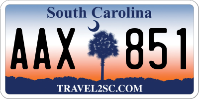 SC license plate AAX851