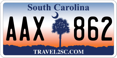 SC license plate AAX862