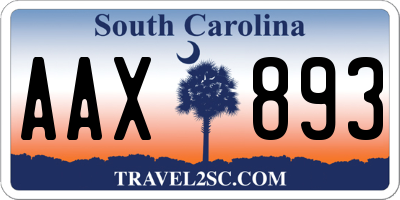 SC license plate AAX893