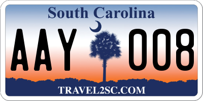 SC license plate AAY008
