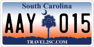 SC license plate AAY015