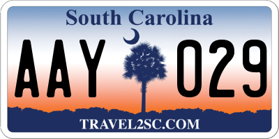 SC license plate AAY029