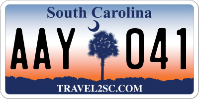 SC license plate AAY041