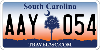 SC license plate AAY054