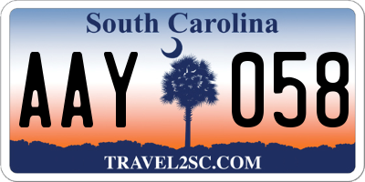 SC license plate AAY058