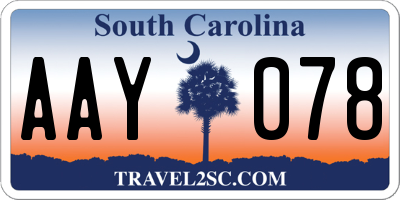 SC license plate AAY078