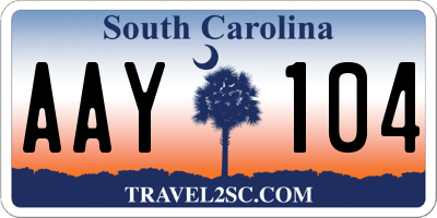 SC license plate AAY104