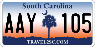 SC license plate AAY105