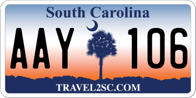 SC license plate AAY106