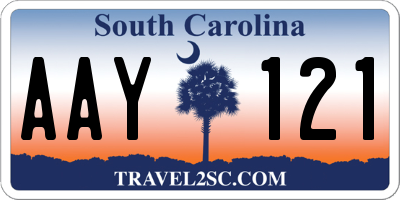 SC license plate AAY121